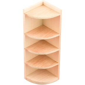 Totority 1/12 Wooden Dollhouse Corner Cabinet Mini Rustic Storage Shelf Furniture Model Playhouse Bookshelf Bedroom Decor for Girl Kids