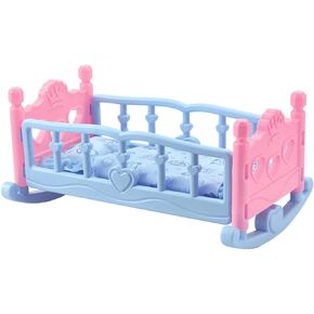 Toyvian Doll Shaker Mini Cradle Baby Furniture Nursery Miniture Decoration Babies Toys Mini Dollhouse Crib for Doll para Mujer Baby Boy Crib Cots for Kids Models Girl Child Toy Bed Plastic