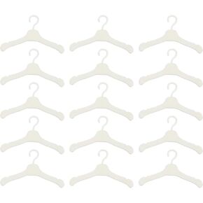 50pcs Doll Hanger Mini Hanger Toys Doll Gown Hangers Holder Miniature Dress Hanger Miniature Coat Hanger Girl Outfit Doll Clothes Hanger Rack Wardrobe Plastic Key Hook White Baby