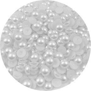 2000PCS 6mm Flatback Pearls for Crafts Jewelry Scrapbooking, Round Half Pearls Flat Back Half Pearls for Craft Projects, Jewelry Making, Shoes, Cup, Nail Art Decoration(40-White)