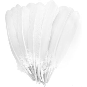 HaiMay 25 Pieces White Feathers for Craft Wedding Home Party Decorations, 8-12 Inches White Feathers Large White Craft Feathers