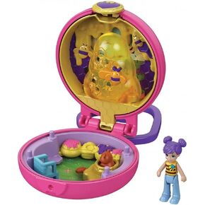 Polly Pocket Beekeeper Compact with Removable Beehive, Surprise Reveals, Photo Customization, Micro Doll with 5 Movable Joints, Great Gift for Ages 4 Years Old & Up