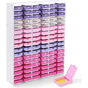 Trabricks Mate 51 Grids Diamond Painting Trays Tower Organizer, Diamond Painting Storage Accessories, Diamond Art Trays with Lids Shelf, Diamond Art Paintings Tools for DIY Craft Arts