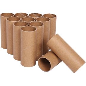 12 PCS أنابيب الورق المقوى ، لفائف الورق كرافت ، أنابيب الورق المقوى للحرف اليدوية ، لفائف المناشف الورقية للحرف اليدوية 1.57x 3.9in (بني)