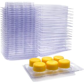 DGQ WAX MELT قوالب جولة - 100 حزمة صافية الشمع القالب الشمع البلاستيك ذوبان البطلينوس
