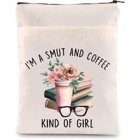 ENSIANTH Smutty Reader Book Sleeve Spicy Book Lover Gift Smut Bookish Gift Coffee Lover Gift Smut Slut Book Cover (Smut Coffee BS)