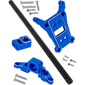 RC Aluminum Chassis Brace Upgrades Part for 1/10 Slash 4x4 LCG,Slash 4x4 LCG VXL,Rustler 4x4,Rustler 4x4 VXL,Chassis Brace Heavy Duty Hops up,Navy Blue