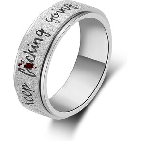 Fidget Ring Women for Coatiety Rings: مخصصة ملهمة تعويذة من الفولاذ المقاوم للصدأ الفضة سوداء قوس قزح Rose Rose Ring For For Men Women Friend Friend Mift 6 7 8 9 10 in Kuwait