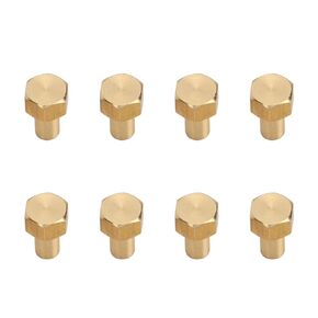 1/24 RC Hex Nut, Pack of 8 Gold Brass Wheel Nuts 1/24 RC Hex Nuts Set Wear Resistant RC Wheel Lock Nut Spare Parts RC Accessories Replacement Fit for SCX24 RC Model Car (8mm)