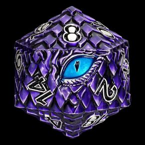 Dragon Eye Scale DND Metal Dice,33mm 20 Sided Giant D20, Large Polyhedral Dice, D&D Metal Dice Set for Dungeons and Dragons, RPG, MTG & Tabletop Games(Gray with Red Eye)