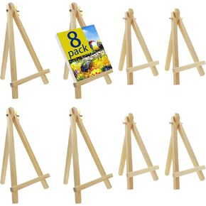 8 PACK Wooden Easel, Small Easels for Display, Mini Easel Tabletop Easels Stand for Painting, Canvases, Art, Crafts