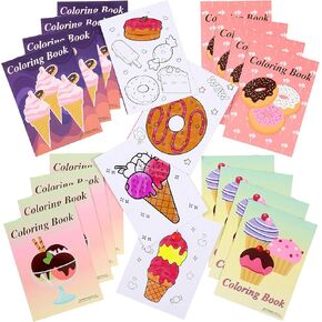 Sugary Sweets Coloring Books - 20 Pack - Kids Ice Cream Party Favors Boys & Girls, Educational Art Gifts, and Creative Learning Tools for Kids Ages 3-8 - 5 x 7 Inch