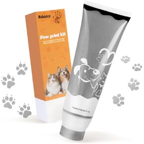 nabance 2.54 fl oz silver pet paw print friendly ink paint ، dog cat paw print ink safe ، non-to-to-acid acid ، gentle for Home Christmas New New Diy keing kud ampts mom gifts