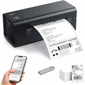 Thermal Shipping Label Printer, 4x6 Thermal Label Printer, Bluetooth Thermal Printer, 300mm/s, 72 Labels/min. Connects Mobile Devices, PC, Laptop, support Windows, Chrome, Android, iOS, Amazon,Others