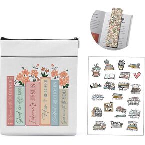 3pcs Bible Book Sleeve Magnetic Bookmark Book Cover Stickers Book Pouch for Hardcover Paperback Book Lover Bookish Gifts for Women Librarian Readers Christmas Birthday Gifts for Book Lover