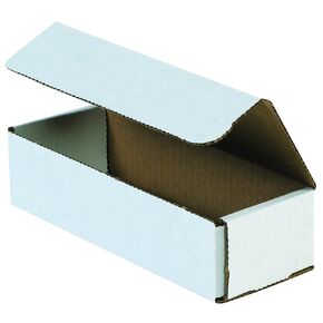 Boxes Fast BFM822 Corrugated Cardboard Mailers, 8 x 2 x 2 Inches, Tuck Top One-Piece, Die-Cut Shipping Cartons, Medium White Mailing Boxes (Pack of 50)
