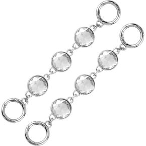 Framendino, 2 Pack Crystal Purse Strap Extender Rhinestone Handbag Handle Shoulder Chains Extension Short Chain Straps for Cross Body Bag (Silver)