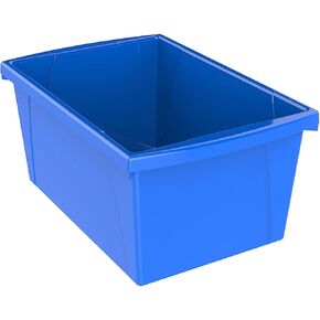 Storex 5.5 Gallon (21L) Classroom Storage Bin, Blue