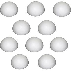 Meuey Lyot 4“ White Foam Balls Semi-Circular Foam Balls Christmas Craft Half Foam Balls Styrofoam Balls DIY Art Deco and Home Craft Project 10PCS