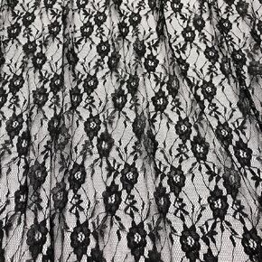 Lace Realm Black Lace Fabric, Vintage Lace Trim Fabric for Fashion, Crafts, Decorations Lace Trim Fabric 60 Inches Width (1 Yard)