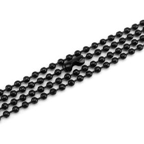 CleverDelights 2.4mm Ball Chain Necklaces - Dark Black Color - 10 Pack - 24 Inch Length