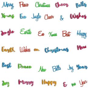 ALIBBON 2Pcs Christmas Words Die Cuts for Card Making and Scrapbooking, Greeting Words Cutting Dies Metal Template Molds, Holiday Words Die Cuts for DIY Photo Album Paper Embossing Card Decoration