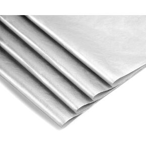 MOLLHAITY 100 Sheets of Sliver Wrapping Tissue Paper Bulk, for DIY Crafts Birthday Wedding Baby Shower Festival Holidays Decorative(14x 20 Inch) (Sliver)