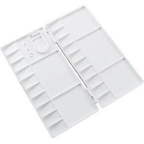 2PCS Plastic Palette Box Folding Paint Palette Art Watercolor Palette with Thumbhole for Gouache Acrylic Oil Paint Pigment Tool