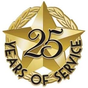 Crown Awards 1" x1" 25 of Service Recognition Lapel Pins, Star-Shaped 25 Year of Service Gold Lapel Pins Prime