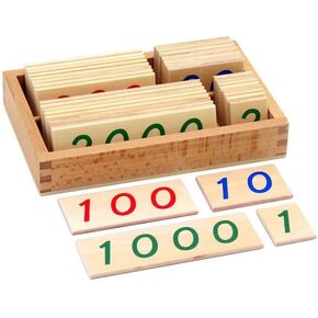 Elite Montessori Small Wooden Number Cards with Box (1-9000)