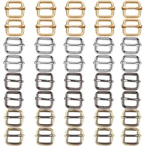 Adjustable Slide Buckles,Metal Ring Buckle Webbing Belts Tri-Glide Rectangle Suspender Strap Slider