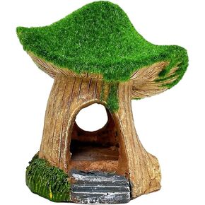 Tfwadmx Aquarium Decoration House Resin Hollow Hideout House Moss Cave Betta Fish Log Ornament Tank Hideaway Accessories for Mini Small Fish Shrimp