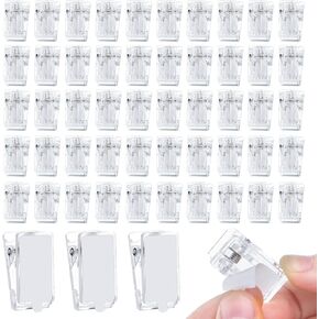 50Pcs Self Adhesive Clips Tapestry Wall Clip Plastic Poster Clips for Easy Hanging Organization, Clear Spring Clips for Office Poster Photo Decoration