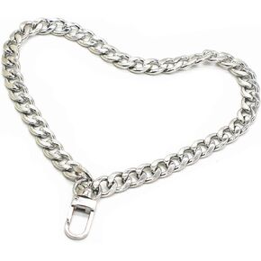 Model Worker 8" DIY Iron Flat Chain - DIY Iron Flat Chain Strap Handbag Chains Accessories Purse Straps Wrist Strap Wrist Chain, with 1pcs Metal Buckles (Silver)