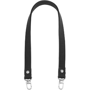 25 Inch Black Leather Bag Strap Replacement Bag Handle Shoulder Bag Strap Sewing Imitation Leather Wallet Straps with Alloy Swivel Clasps for Bag Replacement Accessories