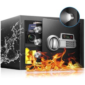 Safe Box 2.2 Cu Ft, Steel Security with Digital Electronic Keypad, Safety Lock Box, Sensor Light, Removable Shelf, Home Safe for Valuables Documents Money Jewelry Guns