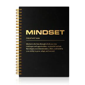 PUVOXHO Mindset Definition 160 Blank Pages Spiral Notebook, Faith Over Fear, Mental Health Gifts for Teacher Social Worker School Counselors Therapist, Friend Classmate Coworker Gratitude Gifts