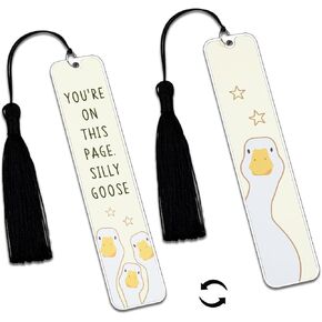 Silly Goose Bookmarks, Cute Bookmarks, Book Marks for Reading Women, Funny Gifts, Book Lovers Gifts, Birthday Christmas Stocking Stuffers, Book Club Book Accessories, Secret Santa Gifts for Coworkers