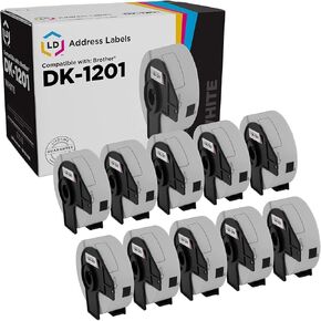 LD Compatible Address Label Replacements for Brother DK-1201 1.1 inch x 3.5 inch (10-Pack)