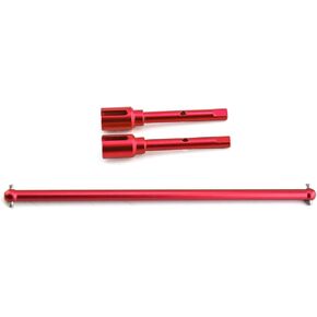 RC Aluminum Alloy TT-02 Upgrade Parts Main Center Drive Shaft Propeller Shaft and Joint Cup Kits for Tamiya TT02 1/10 On Road Touring Rally Racing Car (Red)