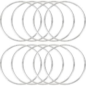 MECCANIXITY 10 Pcs Dream Catcher Rings,Metal Craft Hoops Floral Hoops 7.5 Inch Macrame Hoops Rings for DIY Crafts Wreath Making Supplies Plant Hangers,Silver