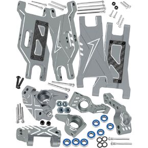 RC Upgrades Parts for 1/10 Slash 2WD,Slash 2WD VXL,Aluminum Suspension Arms & Caster Block & Steering Blocks & Rear Stub Axle Carriers,Red