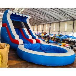 24FT(L) Commercial Grade Water Slide for Kids Adults, (Heavy Duty Full PVC) (Big Airtight Splash Water Pool), (1100w Blower), Inflatable Waterslide for Backyard, Ocean Outdoor Slide Park, 24x13x12ft