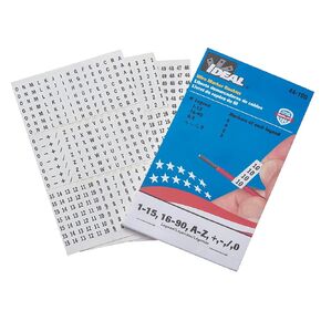 Ideal Industries 44-109 Plastic-Impregnated Cloth Self-Sticking Wire Marker Booklet 1/4 inch x 1-1/2 inch Legend