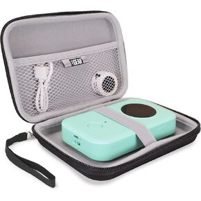 USA GEAR Label Maker Carrying Case with Hard Shell Exterior and Wrist Strap - 6.5 Inch Thermal Label Printer Case Compatible with NIIMBOT D11, D110, Phomemo D30, and Small Label Printers (Case Only)