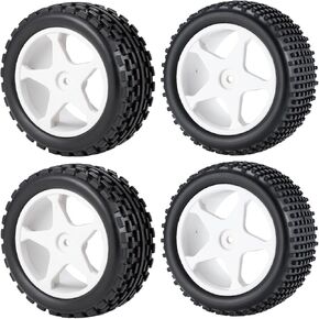 4pcs إطارات العجلات الأمامية والخلفية والإطارات المطاطية المحددة ل 1/10 على ترقية سيارة سباق الطريق TT02