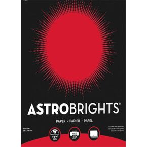 Astro 22751 Color Paper Cardstock, 65 lb, 8 1/2 x 11, Re-Entry Red, 50 Sheets
