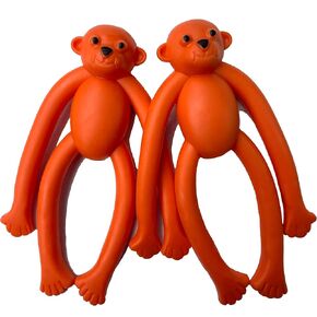Puppy Chew Toys 2-Pack for Small/Medium Dogs, Puppy Teething Toys, Rubber Monkey Dog Toys for Teething and Fetch