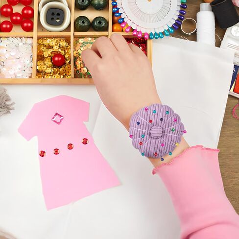 SEWACC Wrist Pin Cushion Cute Wristband Sewing Pin Holder Universal Slap Bracelet Pincushion Quilting Pincushion Sewing Accessory in Kuwait