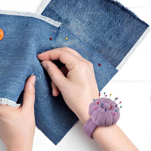 SEWACC Wrist Pin Cushion Cute Wristband Sewing Pin Holder Universal Slap Bracelet Pincushion Quilting Pincushion Sewing Accessory in Kuwait